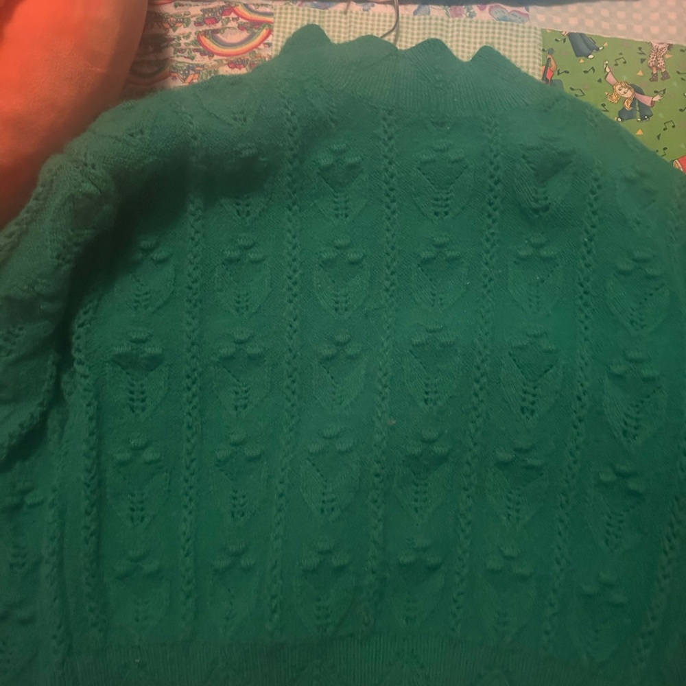 Cider Green Textured Knit Sweater